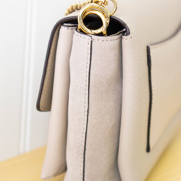 Tory Burch Kira Leather & Suede Shoulder Bag Gray - Picture 6 of 8